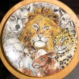 Vintage 1973 Peaceable Kingdom collector plate signed ark animals Isaiah Bible